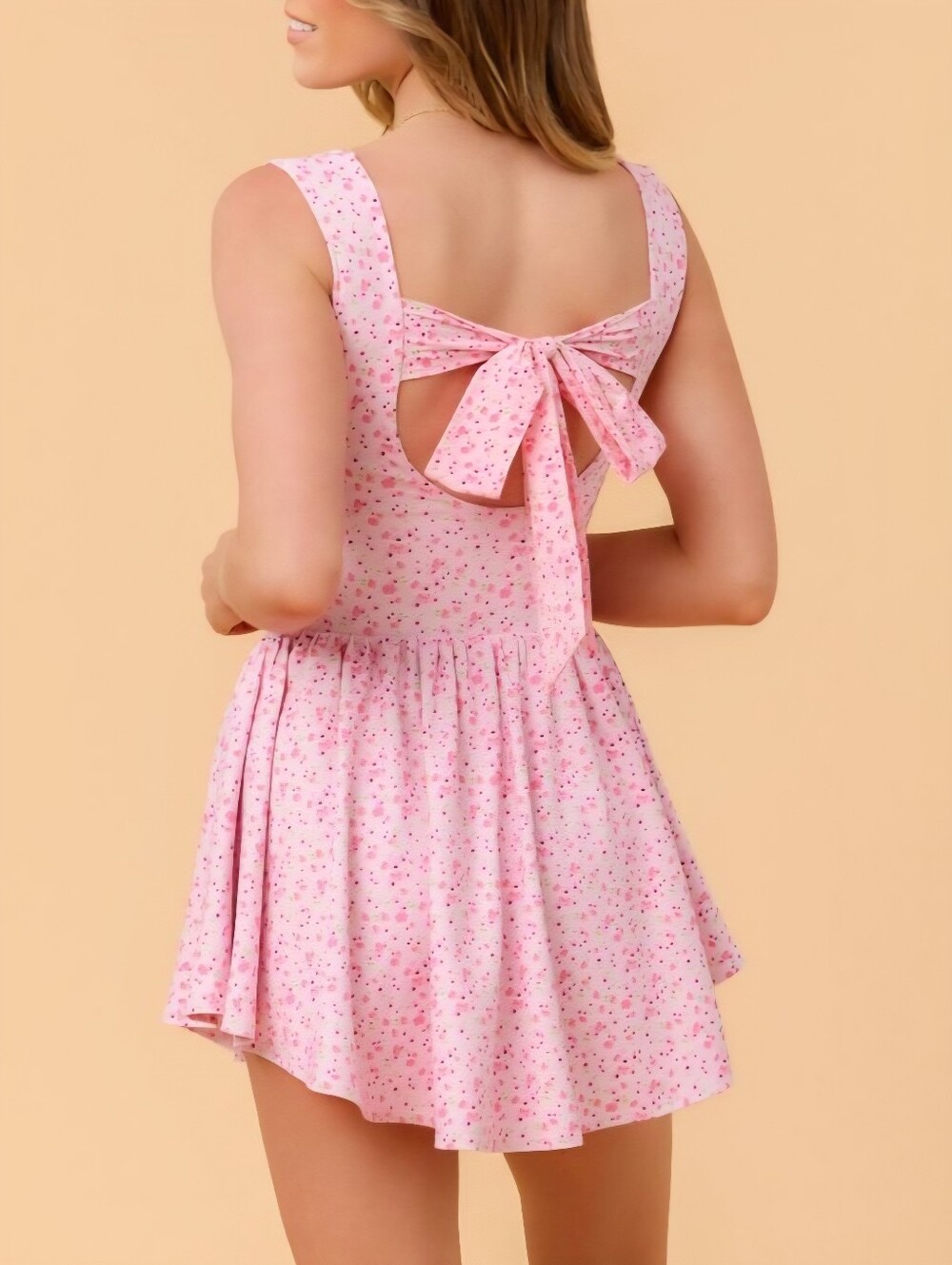 NWT Blogilates Women's Mommy & Me Princess Bow Back Dress, Pink Floral Print - Picture 2 of 14